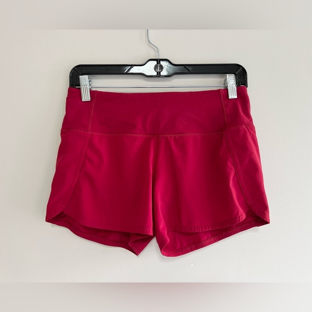 Lululemon Run Times Shorts II 4” Lightweight Low Rise Athletic Pockets Red, 4 - Picture 2 of 12